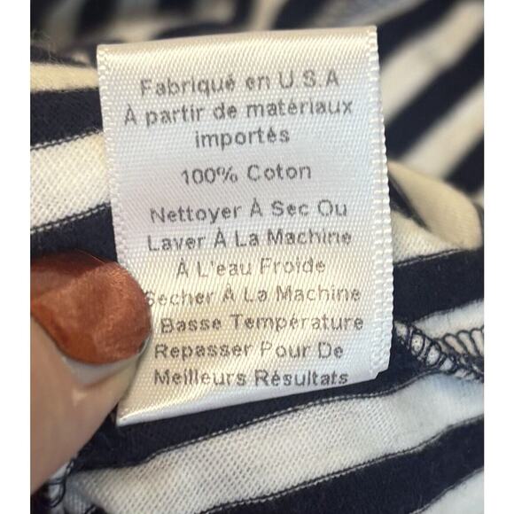 Navy White Striped Jumpsuit Size 1 (XS) Midi Nautical Coastal Quiet Luxury Prep - Picture 7 of 10